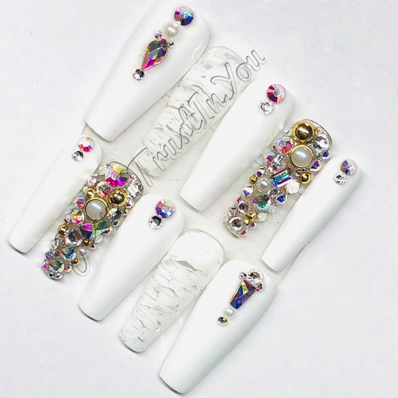 PEACEFUL - LONG BALLERINA PRESS ON NAILS - Picture 6 of 11